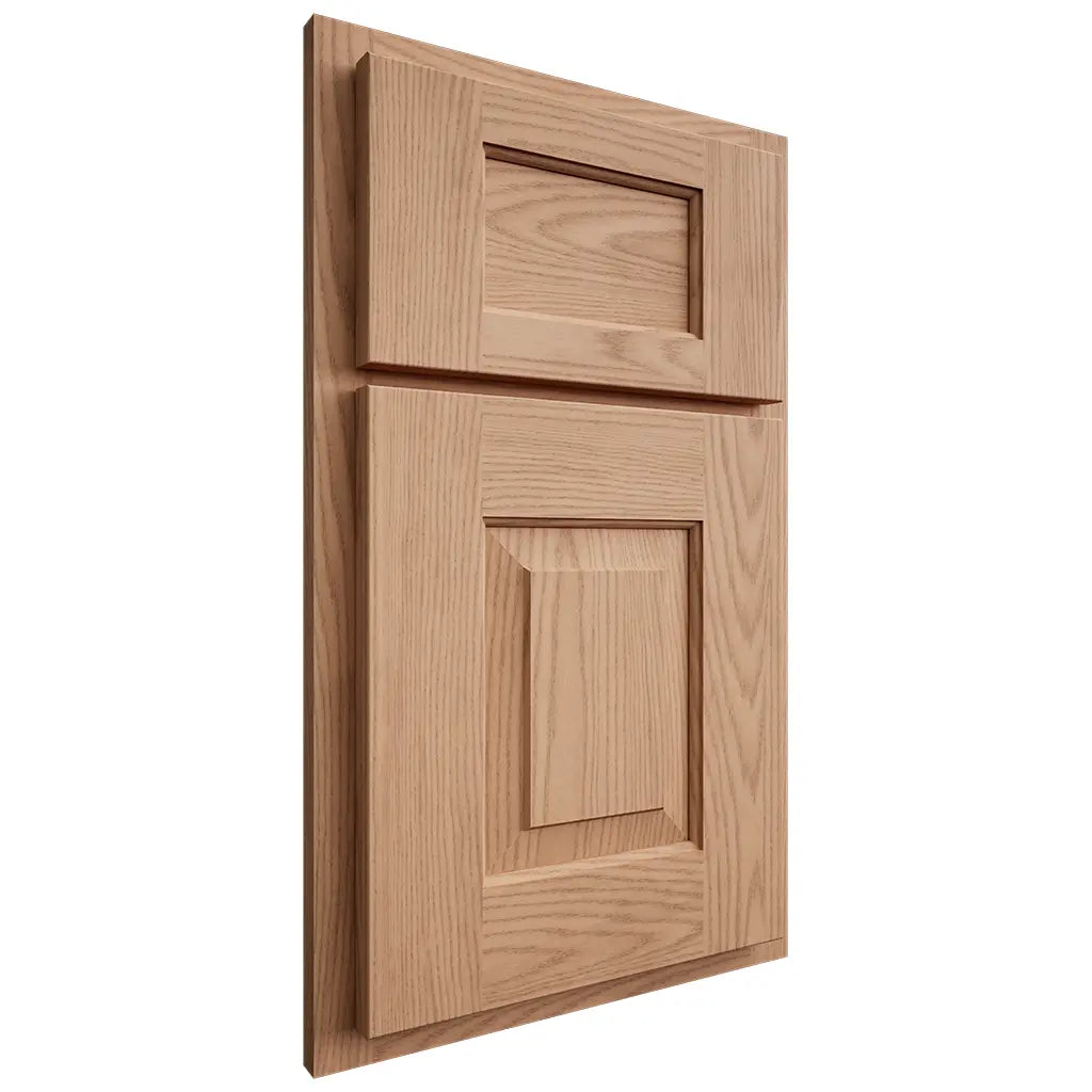 Shiloh Cabinetry Partial Overlay Hamlin Red Oak Plain Cut Natural Door