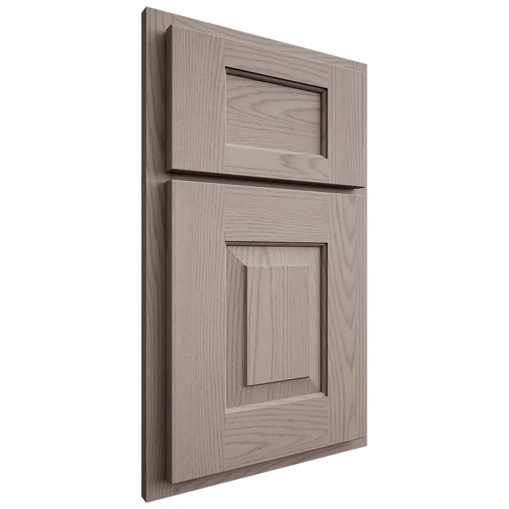 Shiloh Cabinetry Partial Overlay Hamlin Red Oak Plain Cut Sterling Door