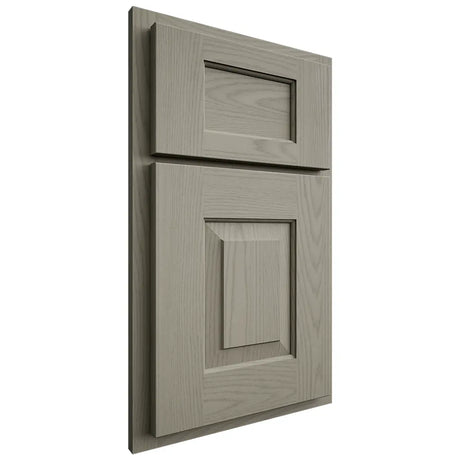 Shiloh Cabinetry Partial Overlay Hamlin Red Oak Plain Cut Thyme Door