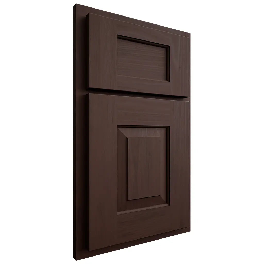 Shiloh Cabinetry Partial Overlay Hamlin Walnut Plain Cut Bison Door