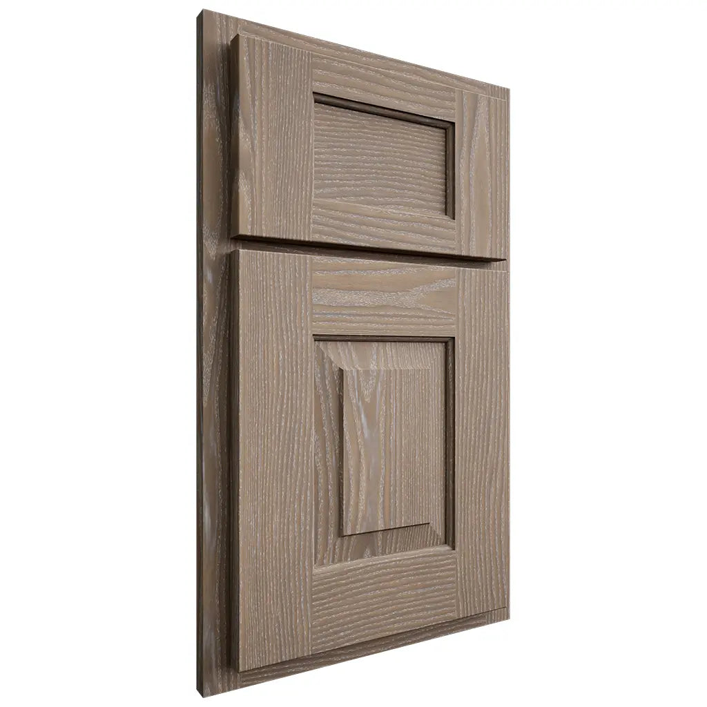 Shiloh Cabinetry Partial Overlay Hamlin White Oak Plain Cut Almond Door