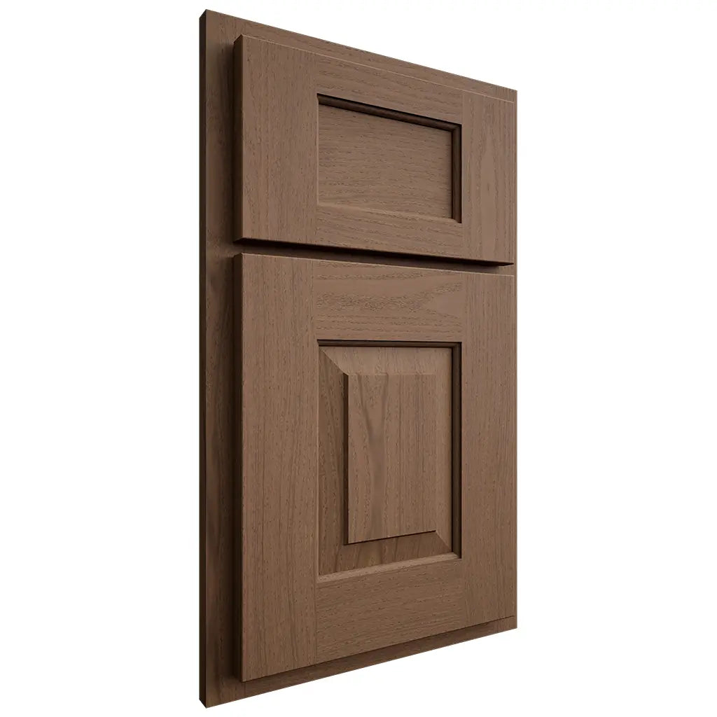 Shiloh Cabinetry Partial Overlay Hamlin White Oak Plain Cut Autumn Door