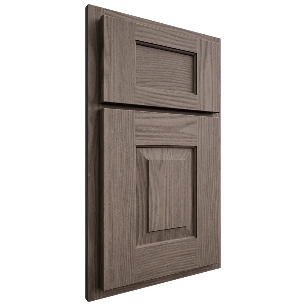 Shiloh Cabinetry Partial Overlay Hamlin White Oak Plain Cut Clay Door