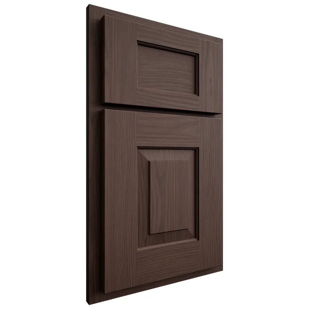 Shiloh Cabinetry Partial Overlay Hamlin White Oak Plain Cut Dusk Door