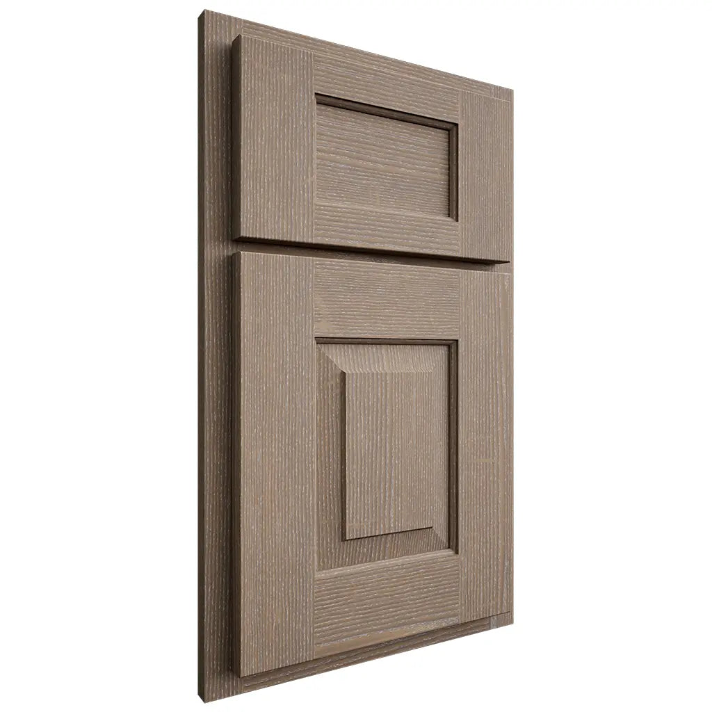 Shiloh Cabinetry Partial Overlay Hamlin White Oak Quarter Sawn Almond Door