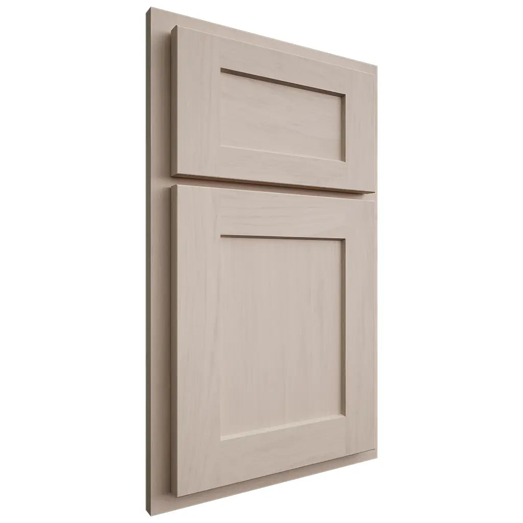 Shiloh Cabinetry Partial Overlay Hanover Alder Plain Cut White Sands Door