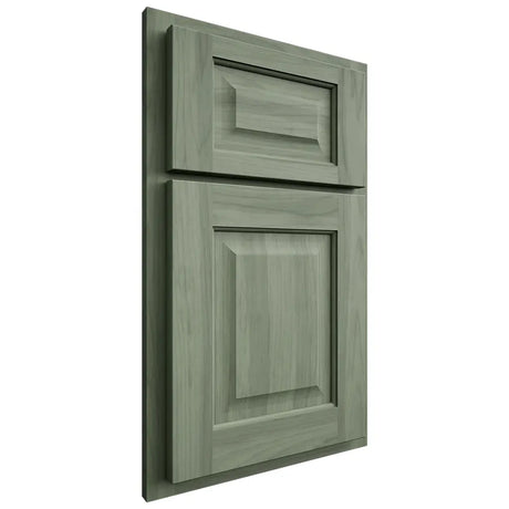 Shiloh Cabinetry Partial Overlay Hanover Hickory Plain Cut Moss Door