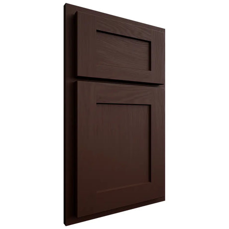 Shiloh Cabinetry Partial Overlay Hanover Maple Plain Cut Cocoa Door