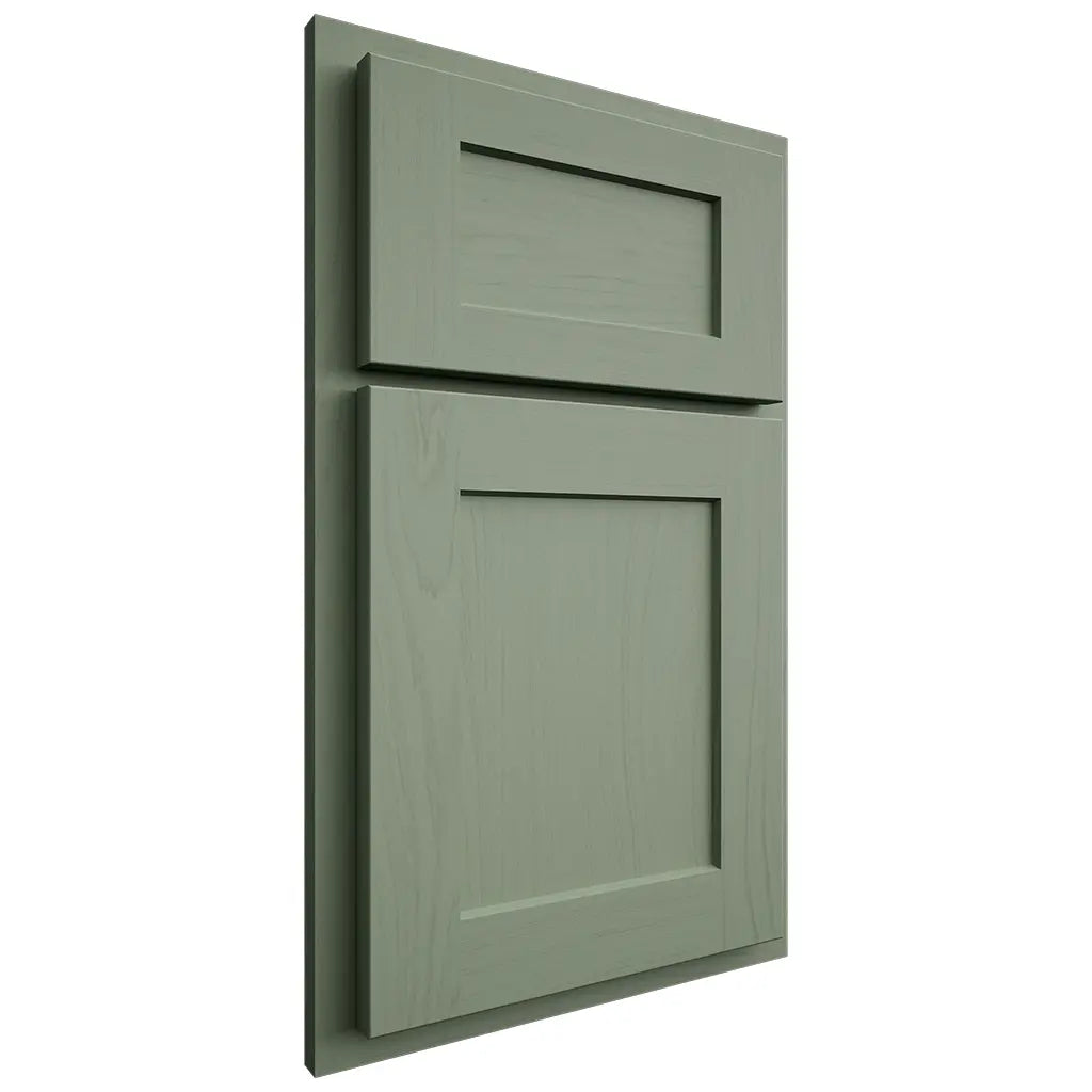 Shiloh Cabinetry Partial Overlay Hanover Poplar Plain Cut Moss Door