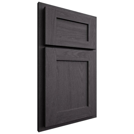 Shiloh Cabinetry Partial Overlay Hanover Red Oak Plain Cut Harbor Door
