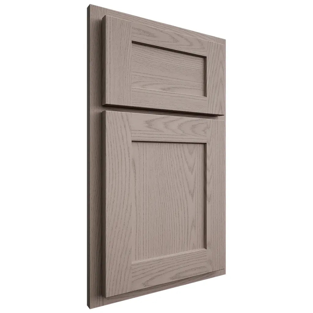 Shiloh Cabinetry Partial Overlay Hanover Red Oak Plain Cut Sterling Door