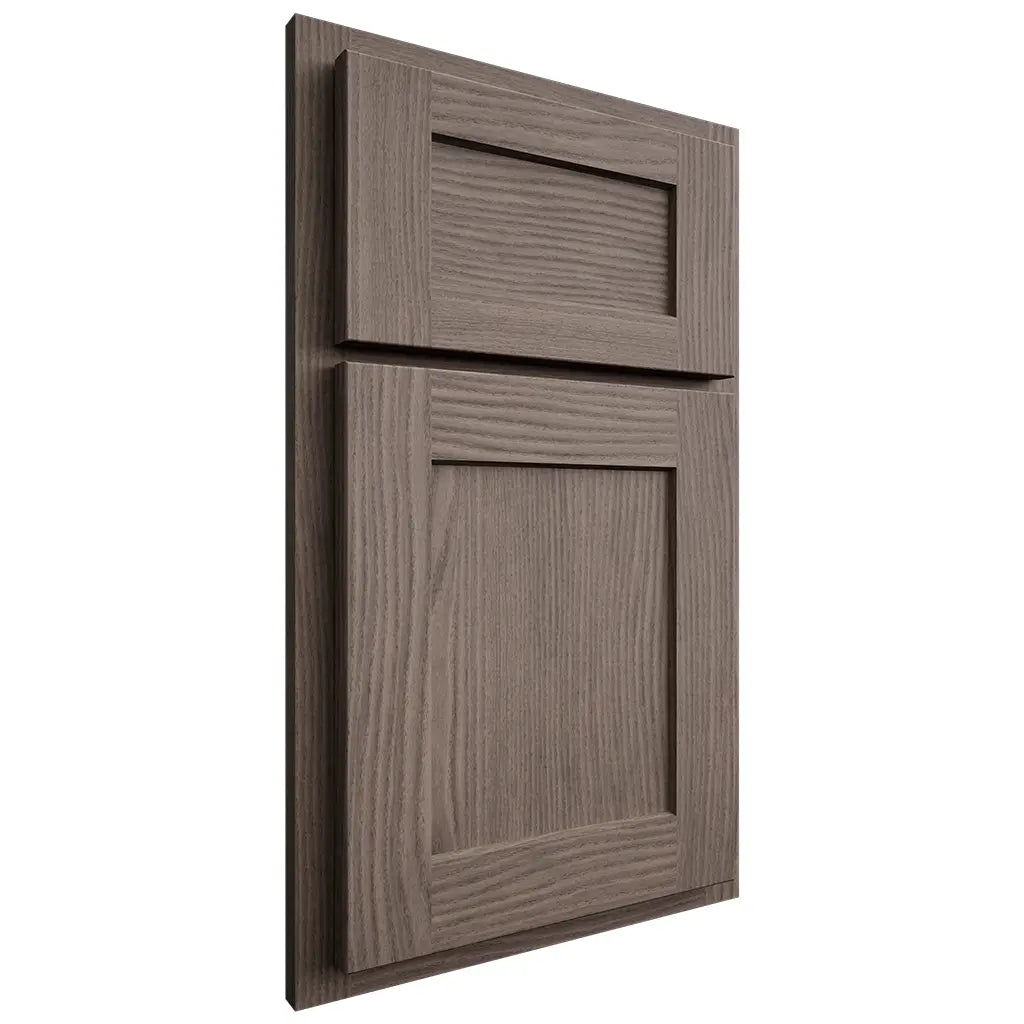 Shiloh Cabinetry Partial Overlay Hanover White Oak Plain Cut Clay Door
