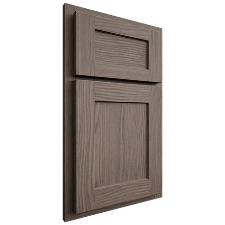 Shiloh Cabinetry Partial Overlay Hanover White Oak Plain Cut Clay Door