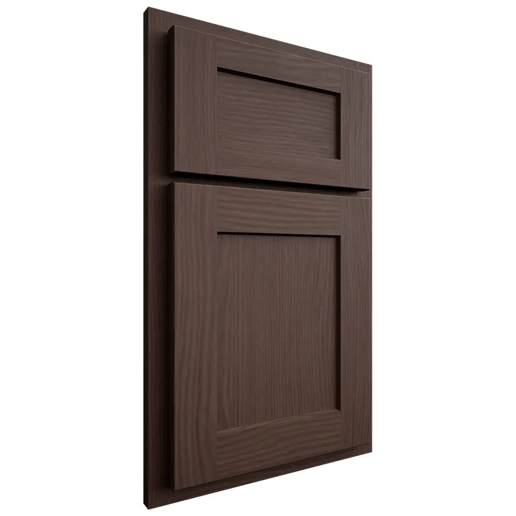 Shiloh Cabinetry Partial Overlay Hanover White Oak Plain Cut Dusk Door