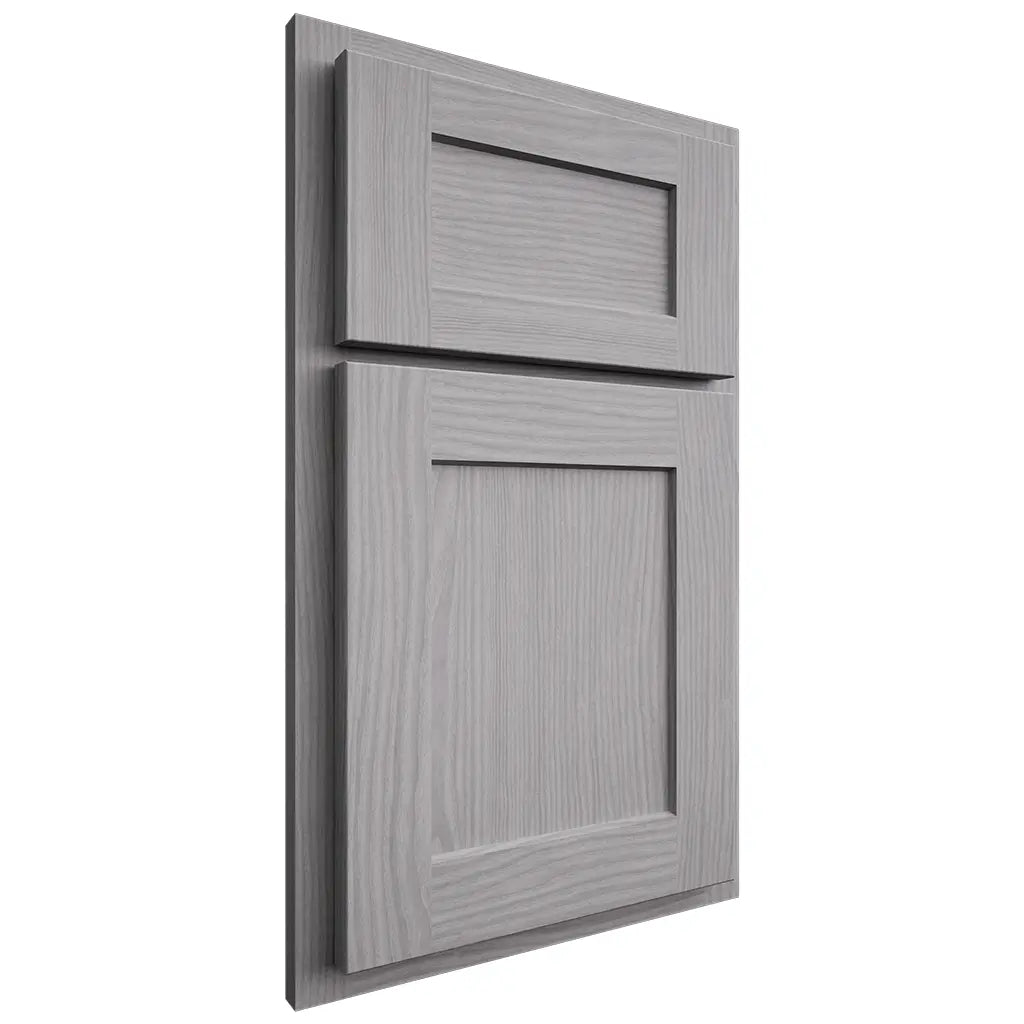 Shiloh Cabinetry Partial Overlay Hanover White Oak Plain Cut Stratus Door