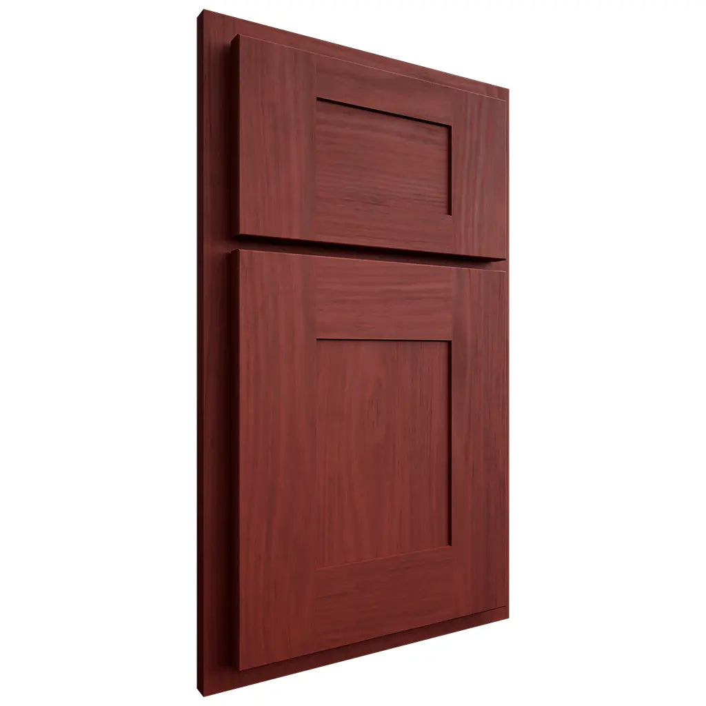 Shiloh Cabinetry Partial Overlay Hartford Cherry Plain Cut Red Door