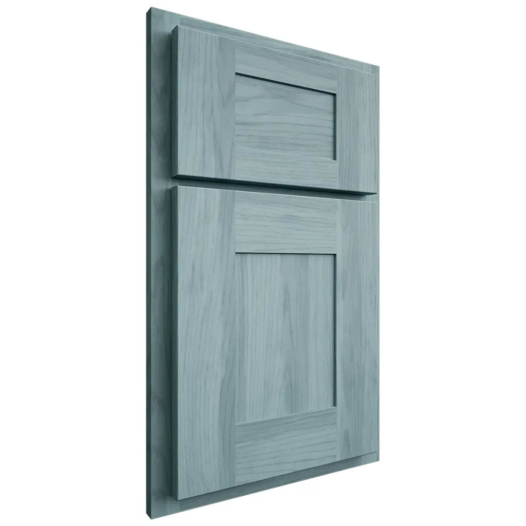 Shiloh Cabinetry Partial Overlay Hartford Hickory Plain Cut Sky Door
