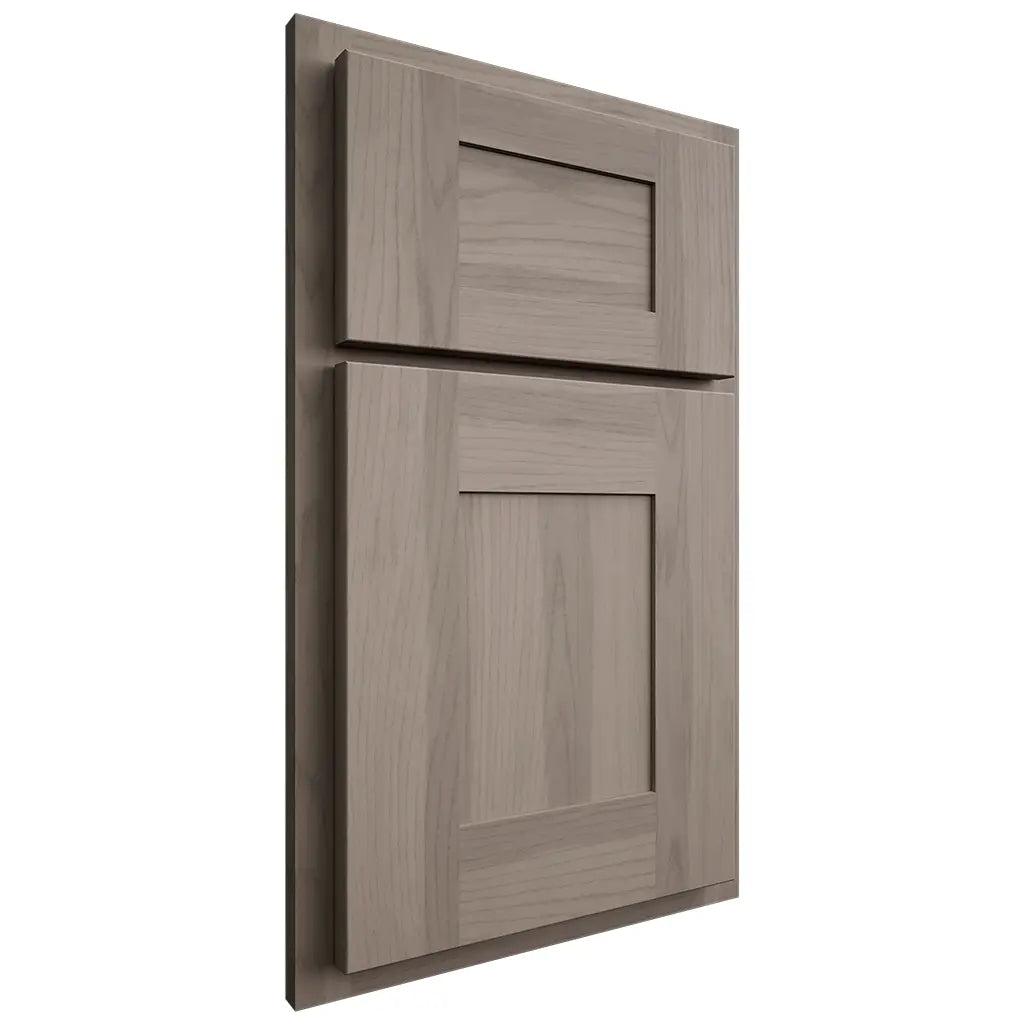 Shiloh Cabinetry Partial Overlay Hartford Hickory Plain Cut Sterling Door