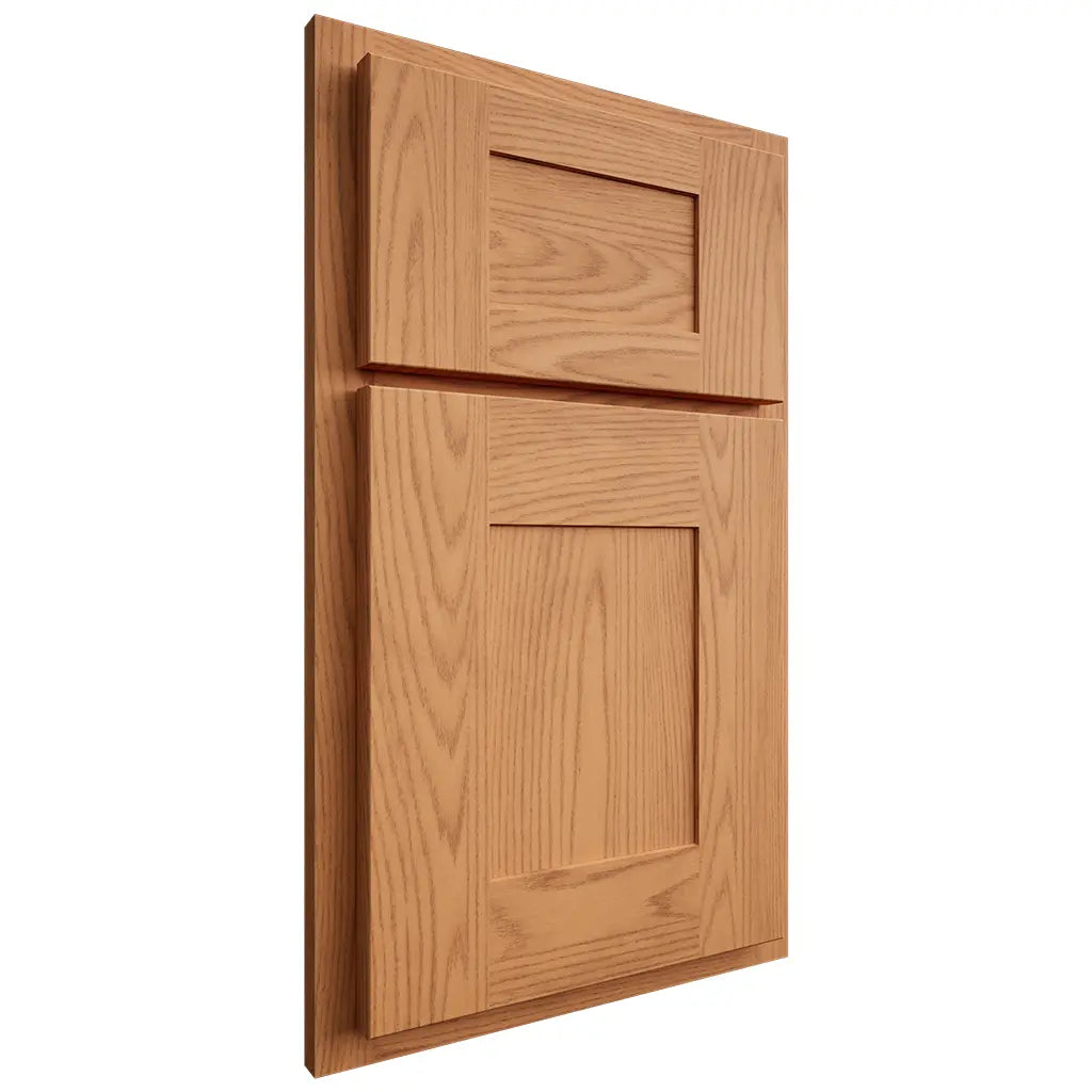 Shiloh Cabinetry Partial Overlay Hartford Red Oak Plain Cut Medium Door