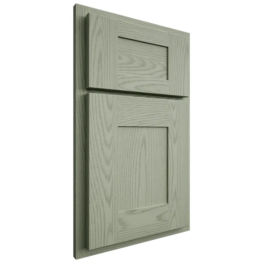 Shiloh Cabinetry Partial Overlay Hartford Red Oak Plain Cut Moss Door