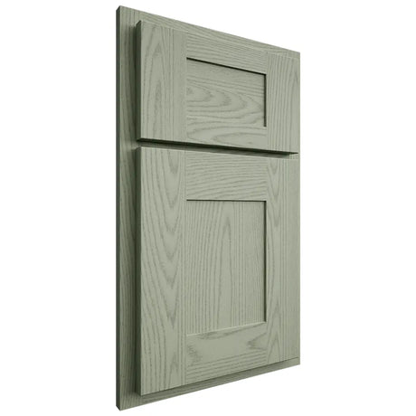 Shiloh Cabinetry Partial Overlay Hartford Red Oak Plain Cut Moss Door