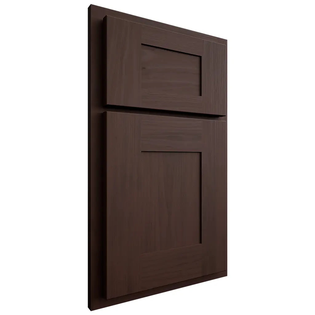 Shiloh Cabinetry Partial Overlay Hartford Walnut Plain Cut Bison Door