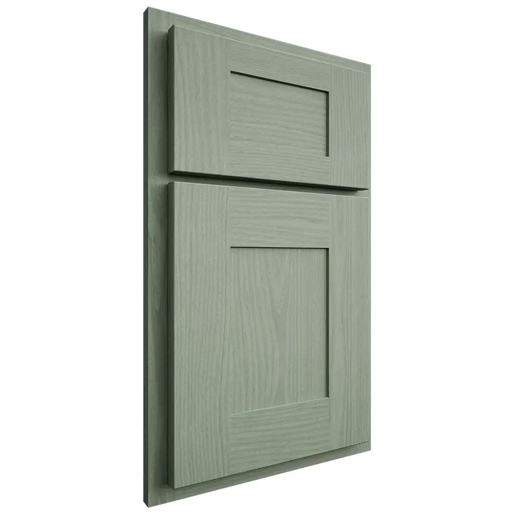 Shiloh Cabinetry Partial Overlay Hartford White Oak Plain Cut Moss Door