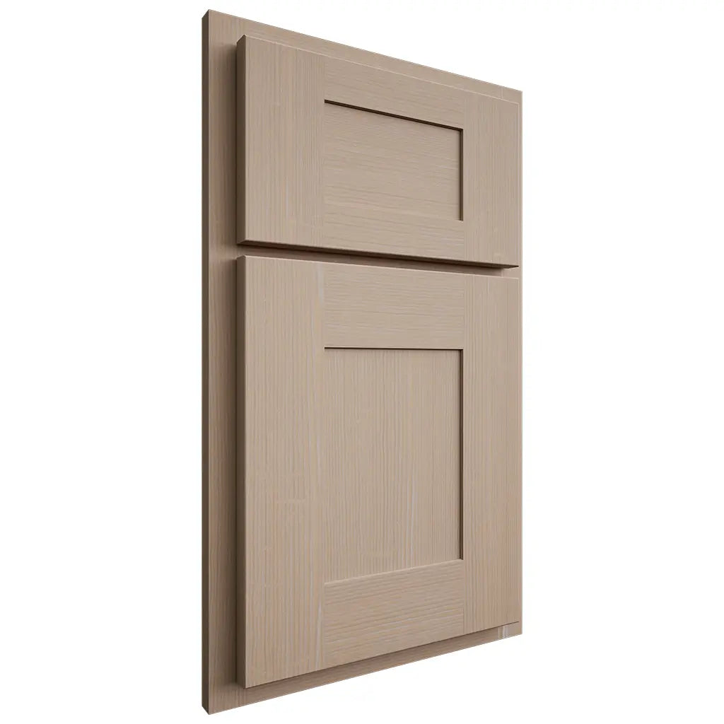 Shiloh Cabinetry Partial Overlay Hartford White Oak Quarter Sawn Straw Door