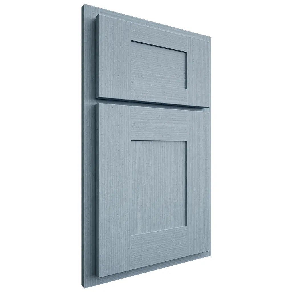 Shiloh Cabinetry Partial Overlay Hartford White Oak Rift Cut Sky Door