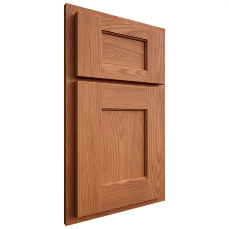 Shiloh Cabinetry Partial Overlay Heritage Red Oak Plain Cut Harvest Door