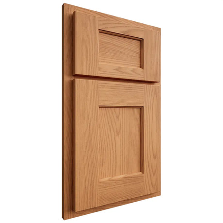 Shiloh Cabinetry Partial Overlay Heritage Red Oak Plain Cut Medium Door