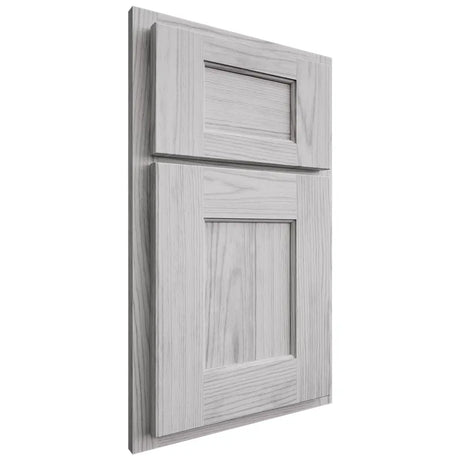Shiloh Cabinetry Partial Overlay Heritage Walnut Plain Cut Stratus Door