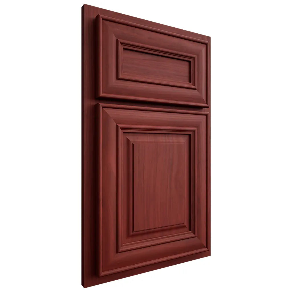 Shiloh Cabinetry Partial Overlay Kendall Cherry Plain Cut Red Door