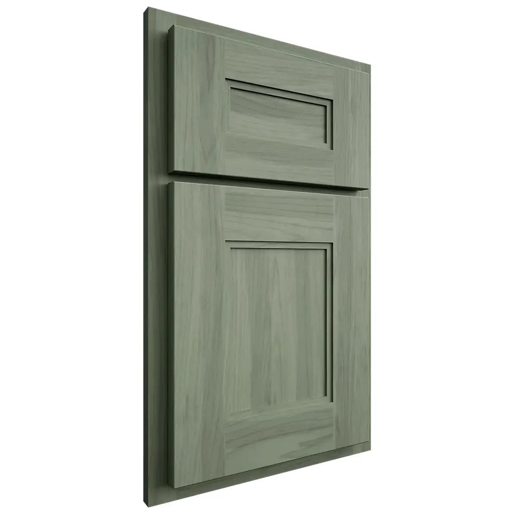 Shiloh Cabinetry Partial Overlay Kendall Hickory Plain Cut Moss Door
