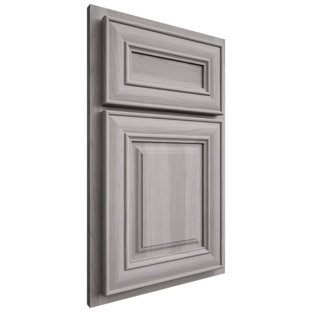 Shiloh Cabinetry Partial Overlay Kendall Hickory Plain Cut Stratus Door