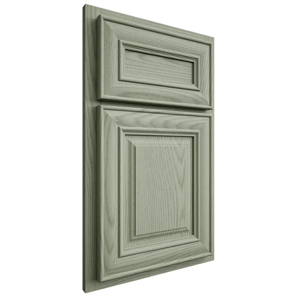Shiloh Cabinetry Partial Overlay Kendall Red Oak Plain Cut Moss Door