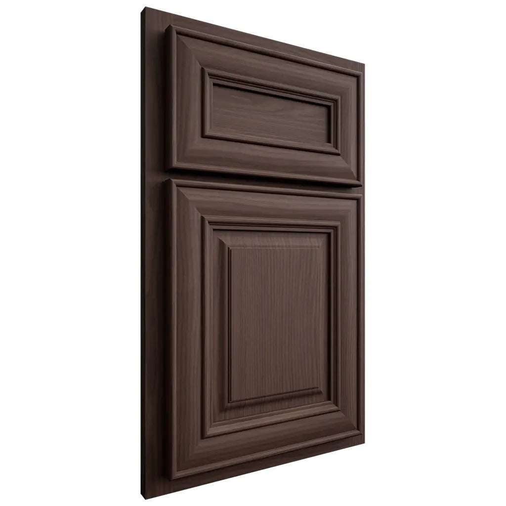 Shiloh Cabinetry Partial Overlay Kendall White Oak Plain Cut Dusk Door