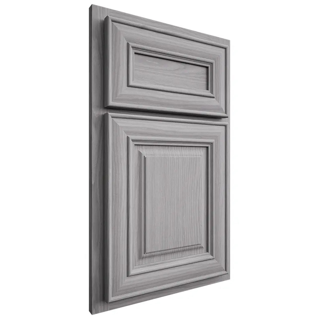Shiloh Cabinetry Partial Overlay Kendall White Oak Plain Cut Stratus Door