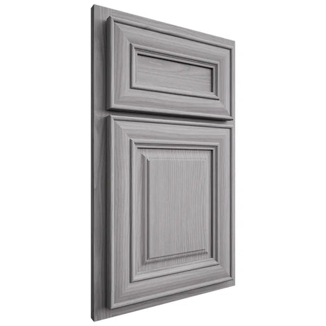 Shiloh Cabinetry Partial Overlay Kendall White Oak Plain Cut Stratus Door