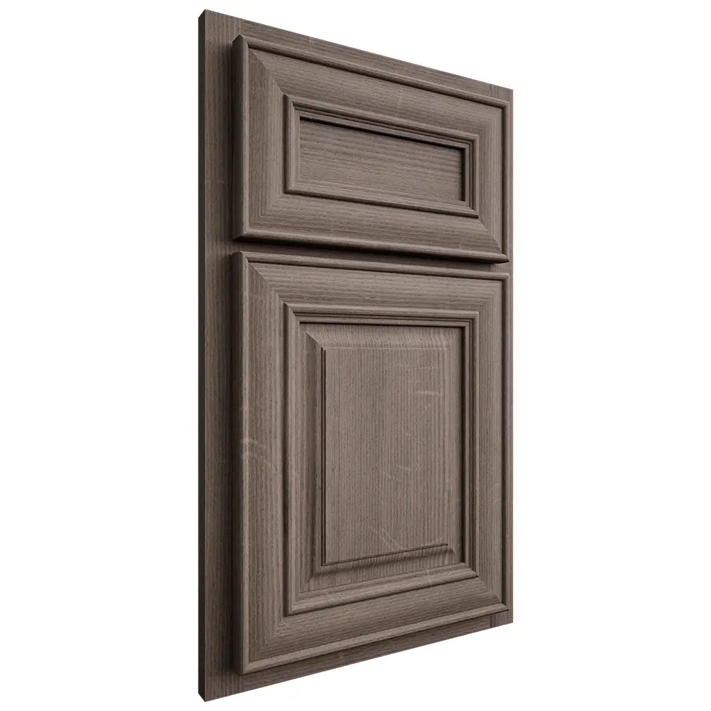 Shiloh Cabinetry Partial Overlay Kendall White Oak Quarter Sawn Clay Door
