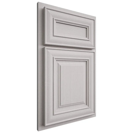 Shiloh Cabinetry Partial Overlay Kendall White Oak Quarter Sawn Cotton Door