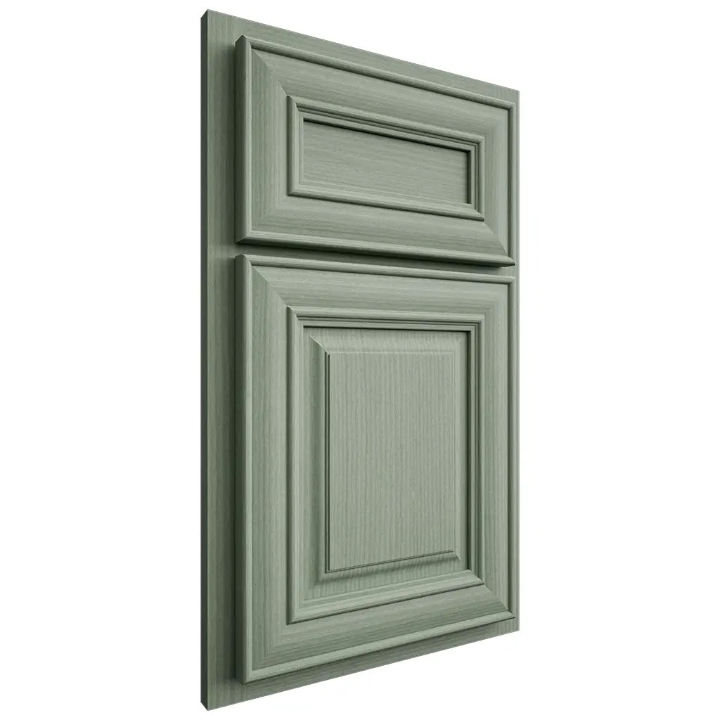 Shiloh Cabinetry Partial Overlay Kendall White Oak Rift Cut Moss Door