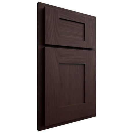 Shiloh Cabinetry Partial Overlay Lancaster Alder Plain Cut Bistre Door
