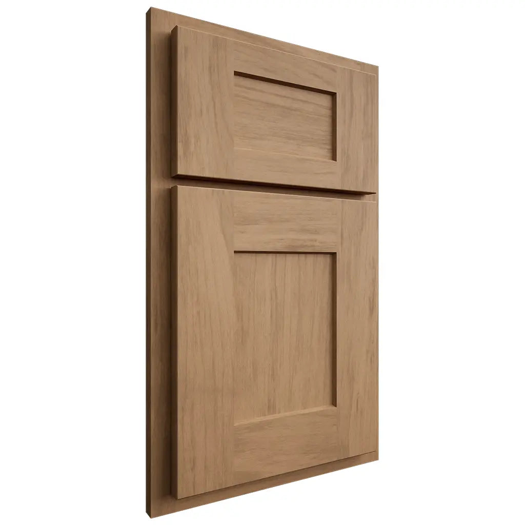 Shiloh Cabinetry Partial Overlay Lancaster Alder Plain Cut Dusty Road Door