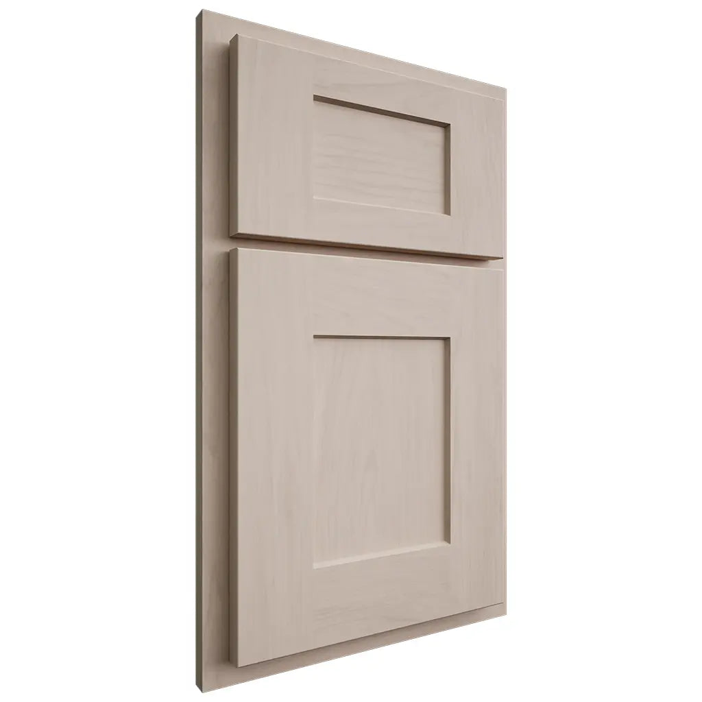 Shiloh Cabinetry Partial Overlay Lancaster Alder Plain Cut White Sands Door