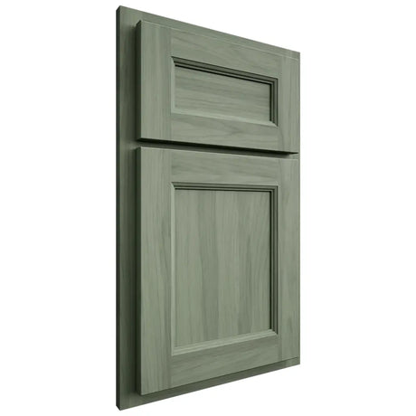 Shiloh Cabinetry Partial Overlay Lancaster Hickory Plain Cut Moss Door