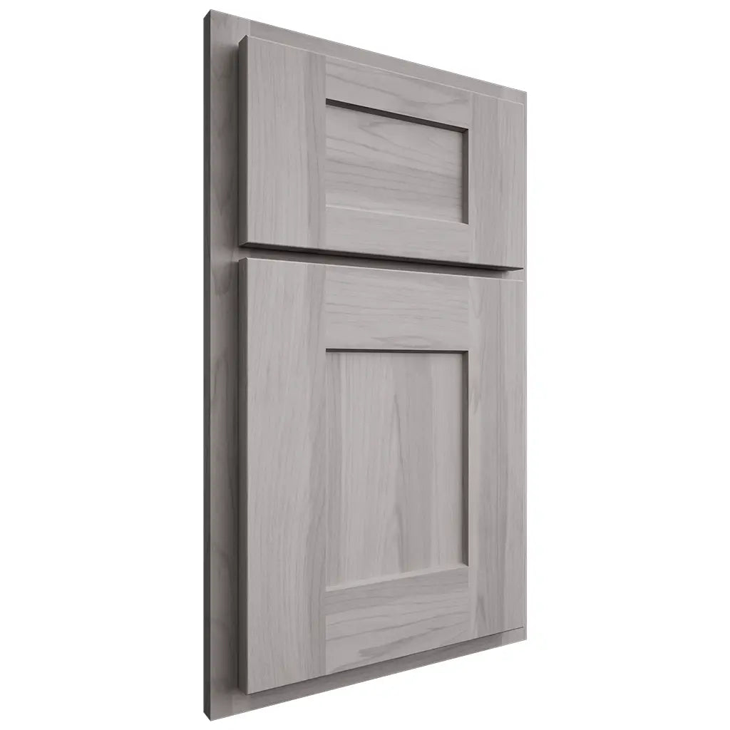 Shiloh Cabinetry Partial Overlay Lancaster Hickory Plain Cut Stratus Door