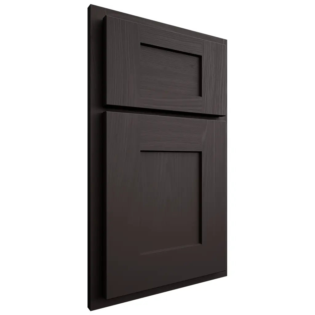 Shiloh Cabinetry Partial Overlay Lancaster Poplar Plain Cut Carbon Door