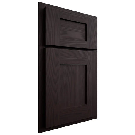 Shiloh Cabinetry Partial Overlay Lancaster Red Oak Plain Cut Espresso Door