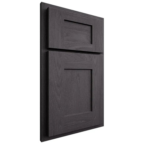 Shiloh Cabinetry Partial Overlay Lancaster Red Oak Plain Cut Harbor Door